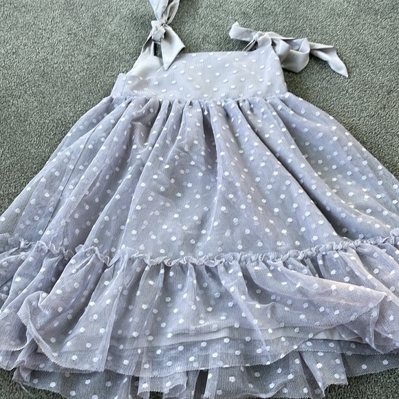 Maisonette Maison Me Polka Dot Gray Anja Tulle Dress “Dusty Blue” - Picture 7 of 12